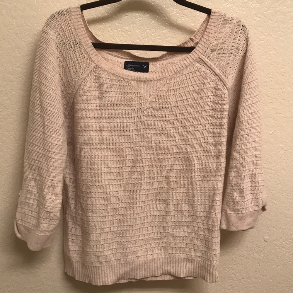 Cream wide neck sweater